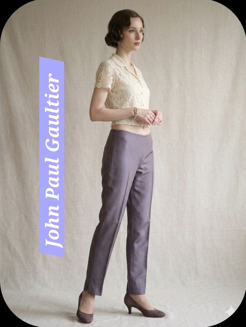 John Paul Gaultier Vintahe Lilac Purple Silky Dress Pants 10